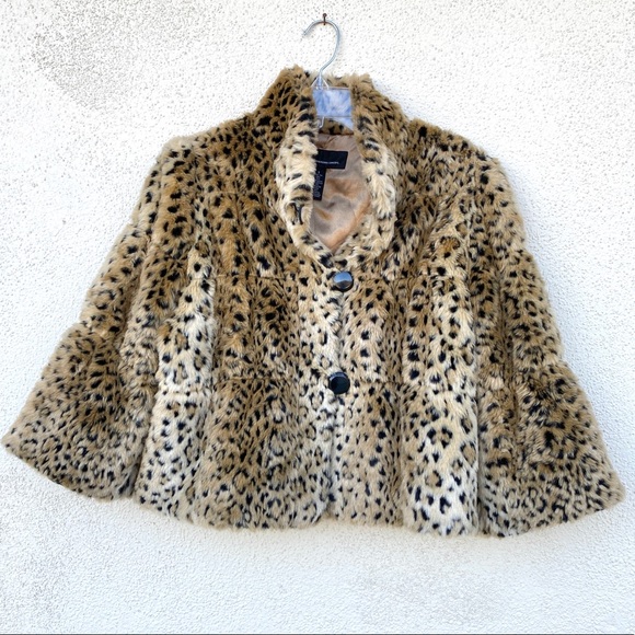 INC International Concepts Jackets & Blazers - INC faux fur leopard coat swing plush teddy BEAR S